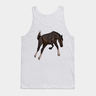 Autumn Dark Bay mare playing in the Field Tank Top